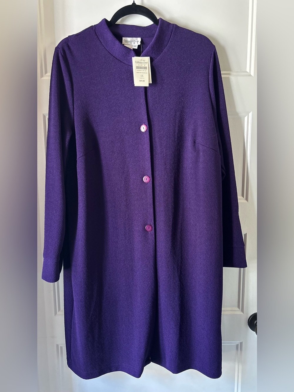 Coldwater Creek NWT Purple Mandarin Collar Longline Blazer Jacket 1X USA Made